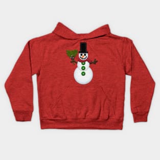 Felt Look Snowman with Stitching | Christmas Ornies by Cherie(c)2021 Kids Hoodie